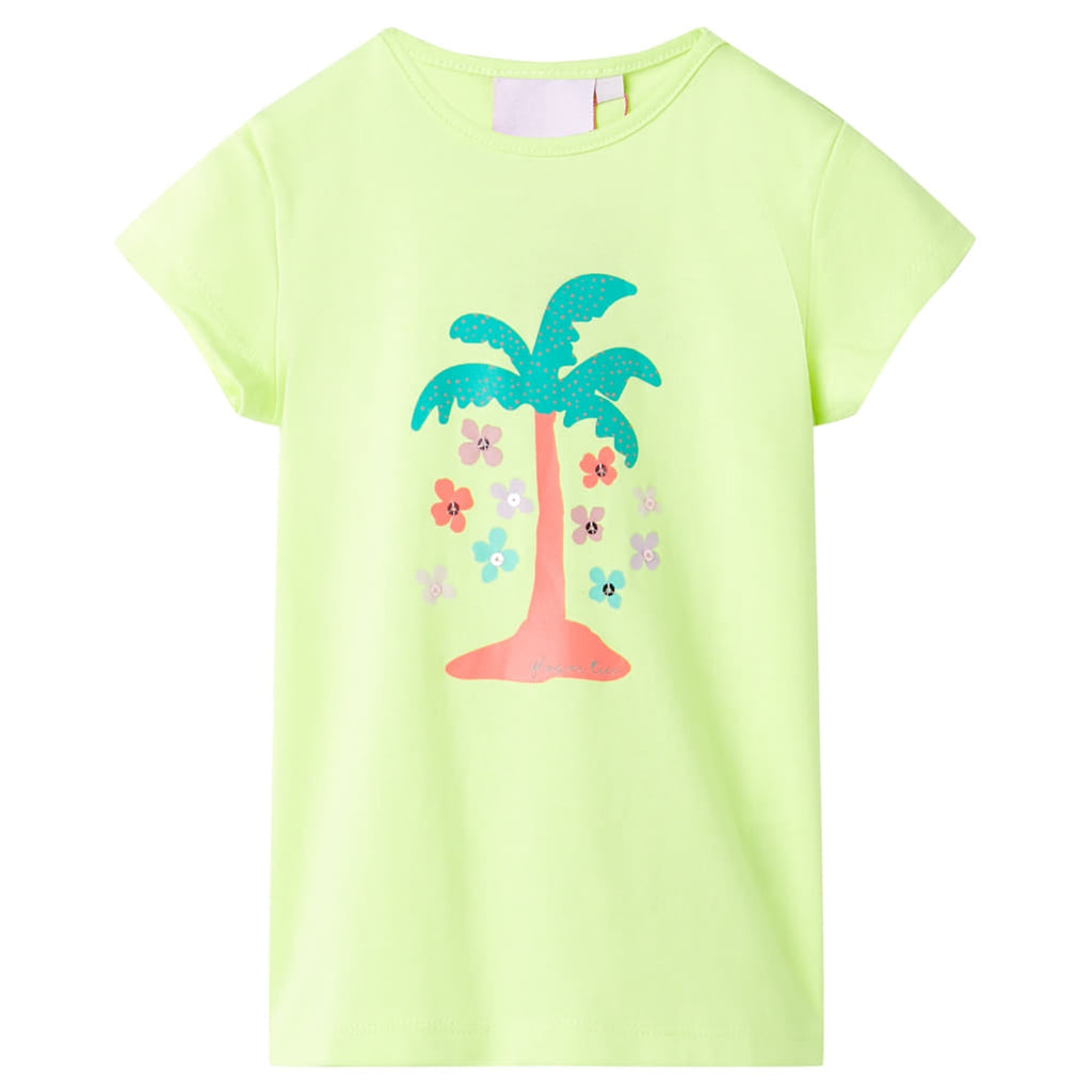 Kids T-Shirt Cotton Fluo Yellow 116 Children's Top Kids Clothing Kids Wear 116