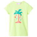 Kids T-Shirt Cotton Fluo Yellow 116 Children's Top Kids Clothing Kids Wear 116