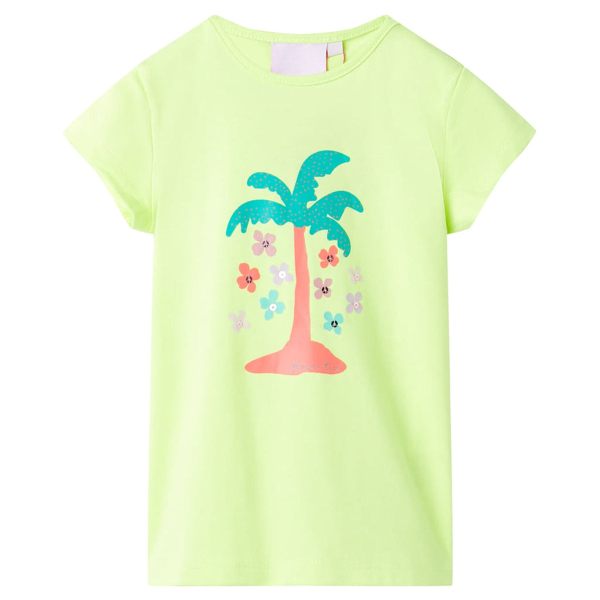 Kids T-Shirt Cotton Fluo Yellow 116 Children's Top Kids Clothing Kids Wear 116