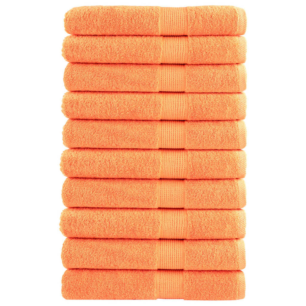 Towel Cotton Orange 200 x 100 cm Bathroom Bath Linen Home Towels 10 pcs SOLUND
