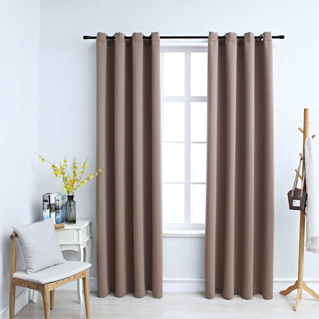 Blackout Curtain Polyester Taupe 140 x 225 cm Window Dressing Home Furnishings