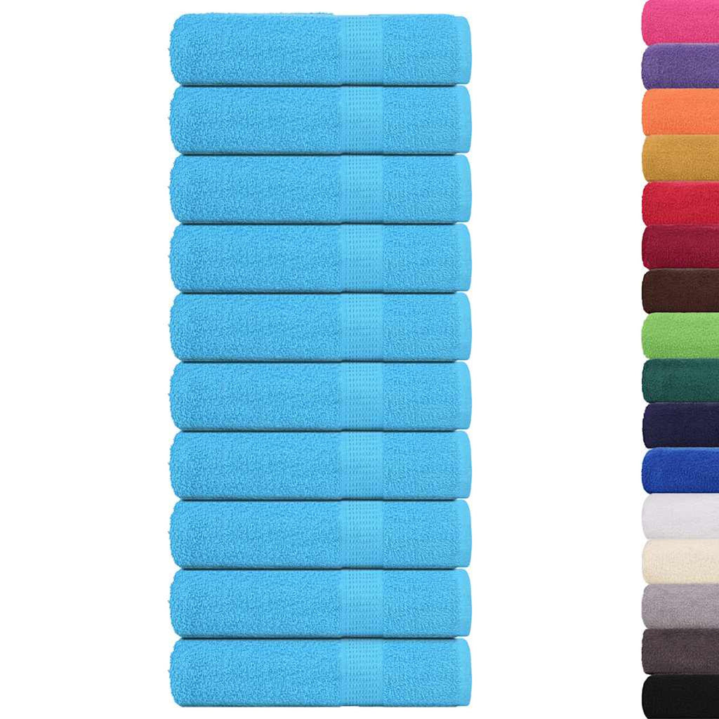 Towel Cotton Turquoise 100 x 50 cm Bathroom Bath Linen Home Towels 10 pcs Hand
