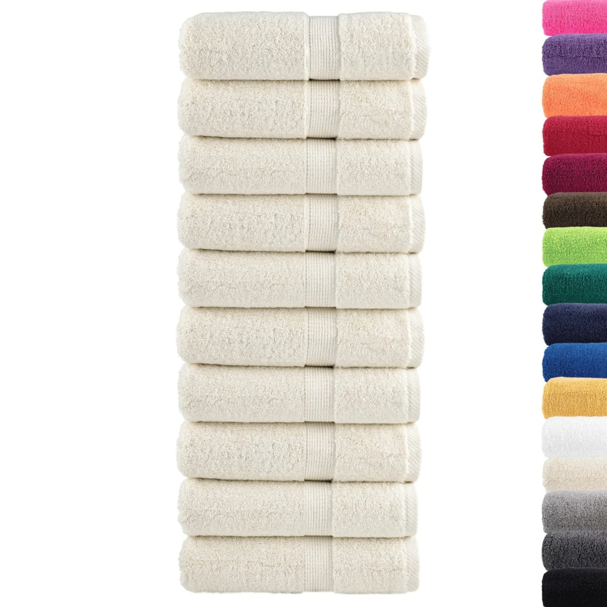 Towel Cotton Cream 30 x 30 cm Bathroom Bath Linen Home Towels 10 pcs Variant 2