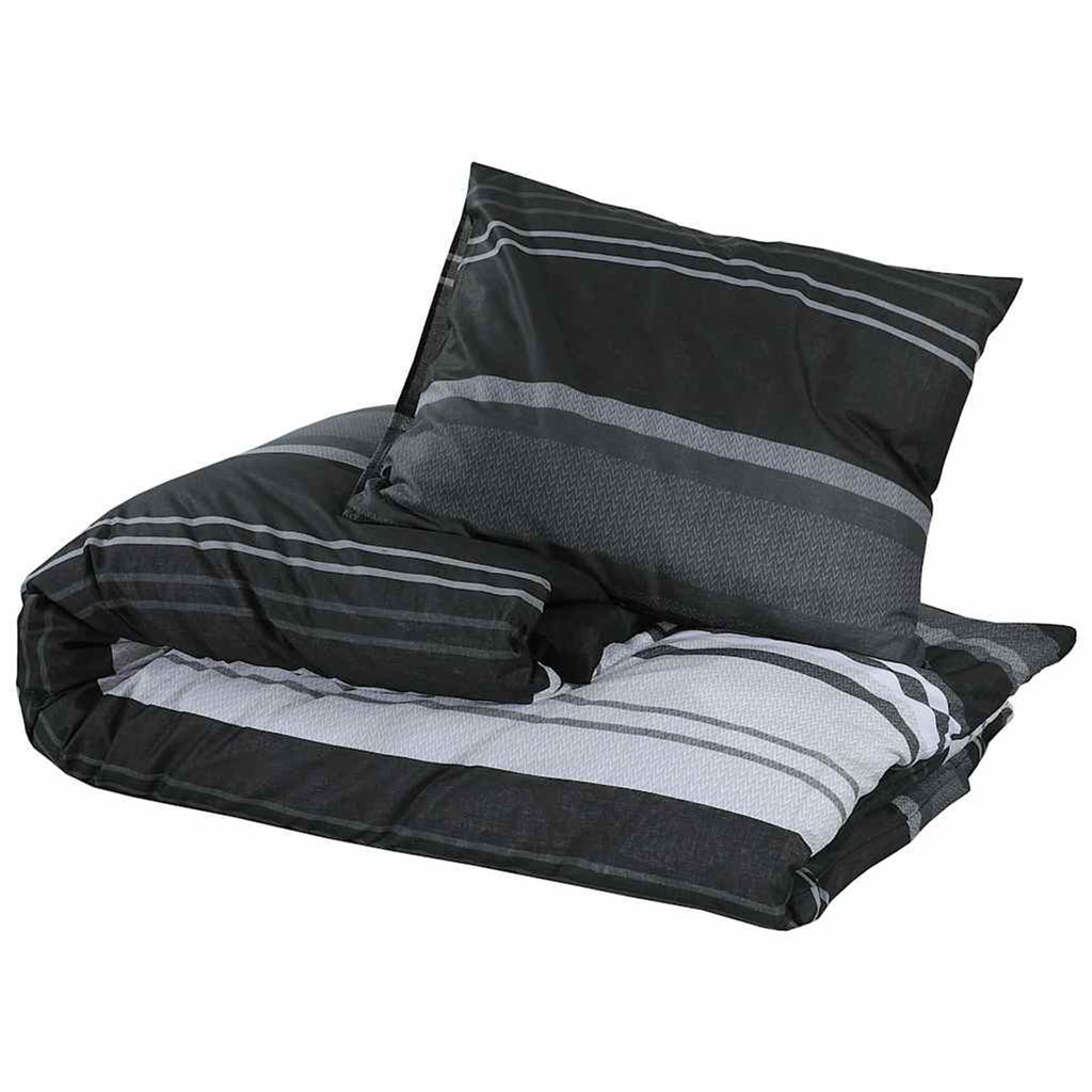Duvet Cover Cotton Black 240 x 260 cm Bedding Bed Linen Bedroom Variant 2