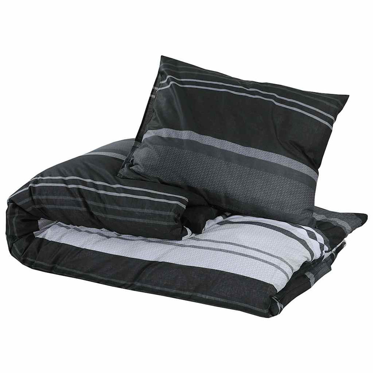 Duvet Cover Cotton Black 240 x 260 cm Bedding Bed Linen Bedroom Variant 2