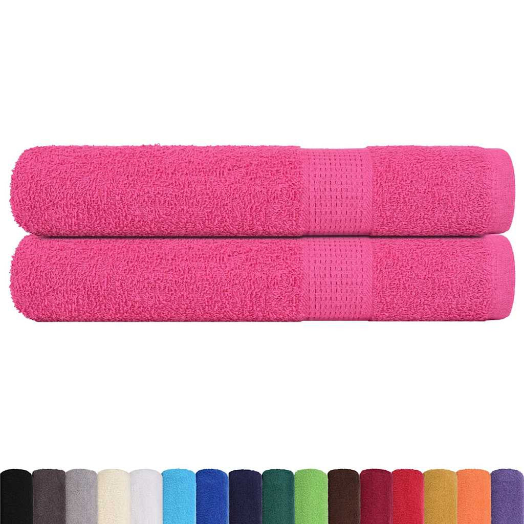 Towel Cotton Pink 200 x 80 cm Bathroom Bath Linen Home Towels 2 pcs Sauna