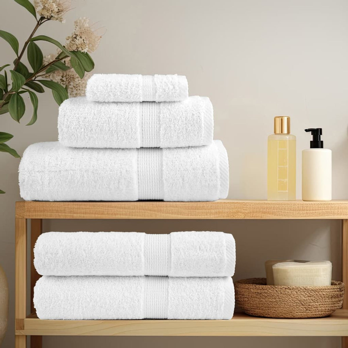 Towel Cotton White 200 x 100 cm Bathroom Bath Linen Home Towels 50 pcs SOLUND
