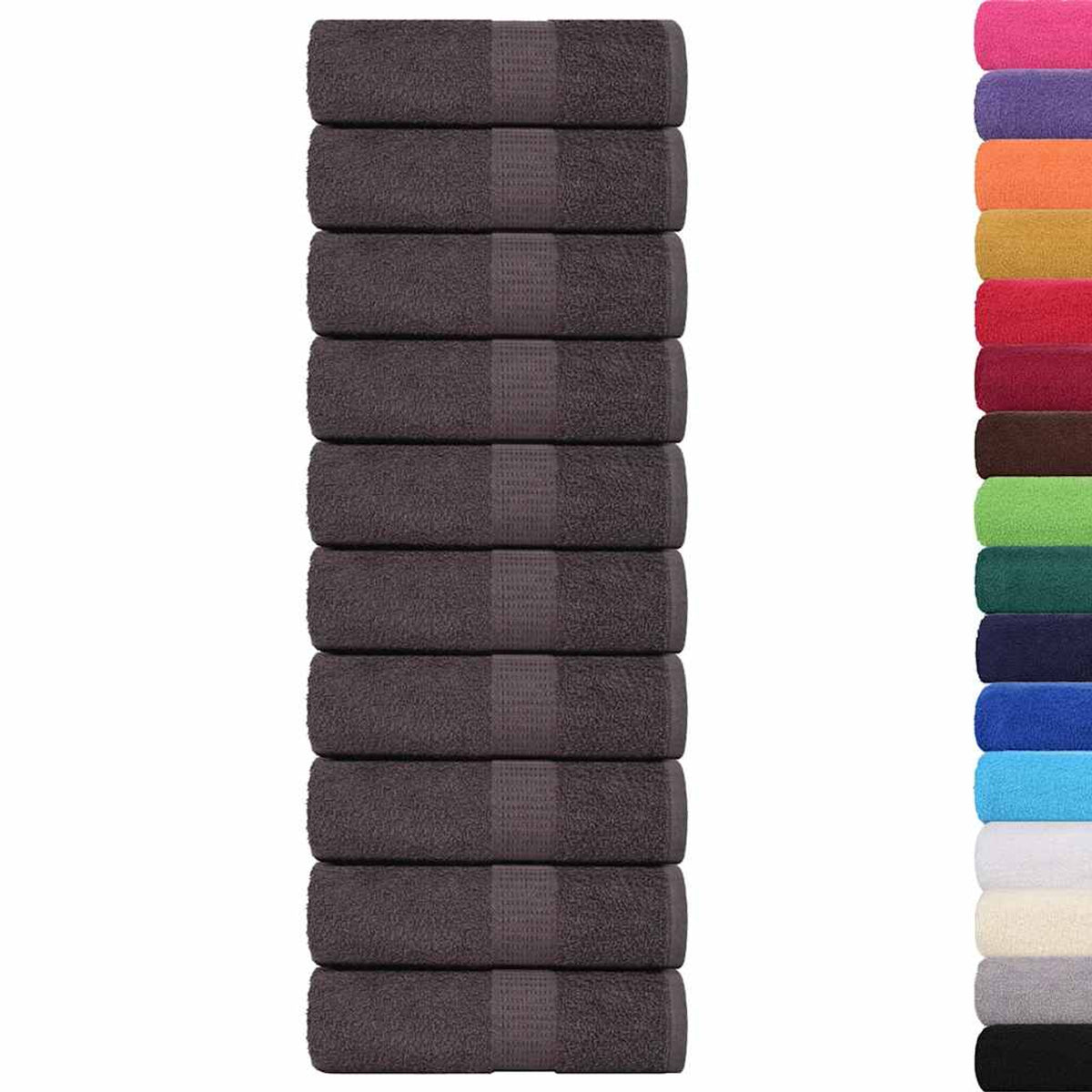 Towel Cotton Anthracite 50 x 30 cm Bathroom Bath Linen Home Towels 10 pcs