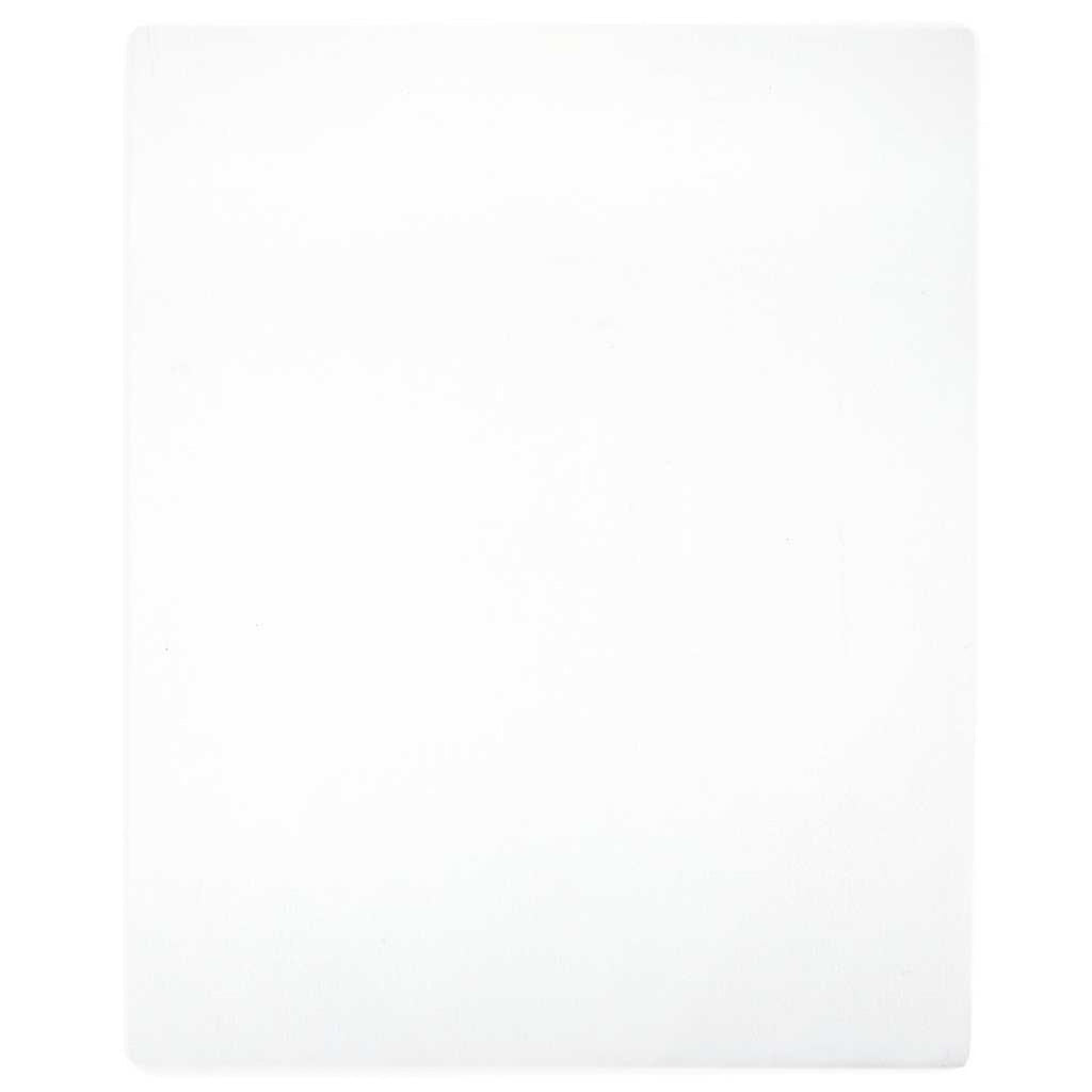 Jersey Fitted Sheets Cotton White 200 x 160 cm Bedroom Furniture Bedstead 2