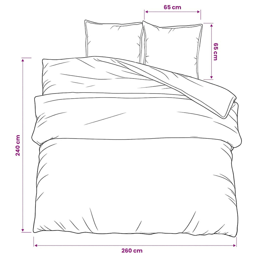 Duvet Cover Cotton Black 240 x 260 cm Bedding Bed Linen Bedroom Variant 2