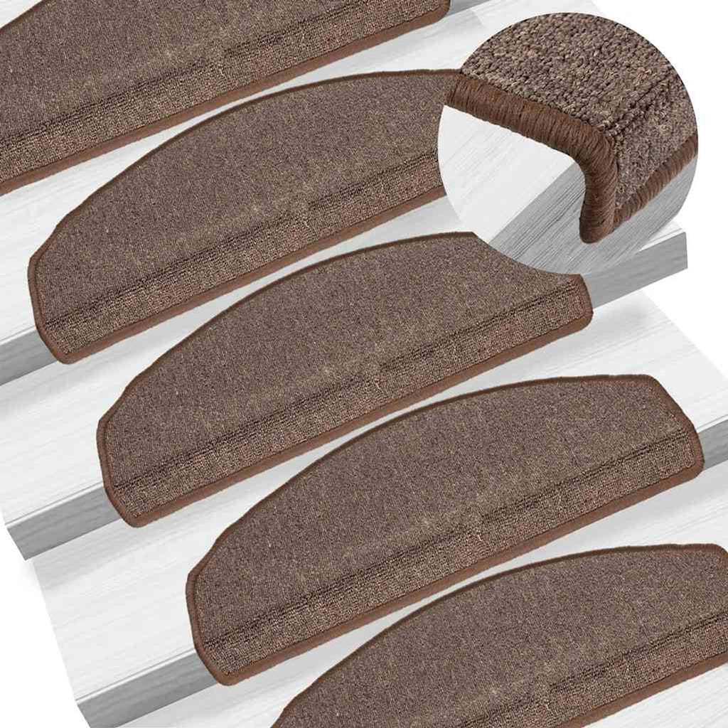 Stair Mats Coffee Needle-Punched Fabric -100% Coffee Brown 65 x 24 x 4 cm 15