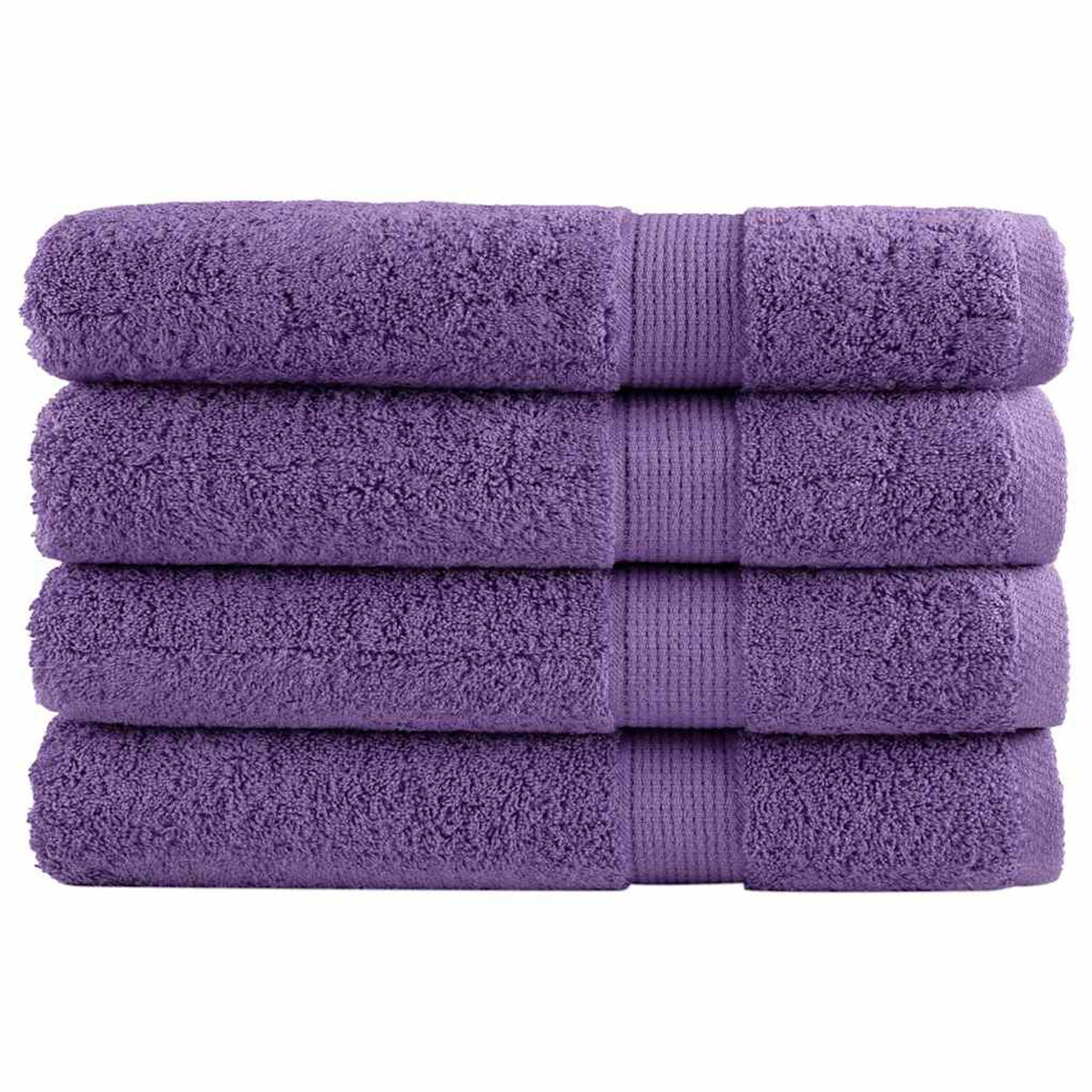 Towel Cotton Purple 200 x 100 cm Bathroom Bath Linen Home Towels 4 pcs SOLUND