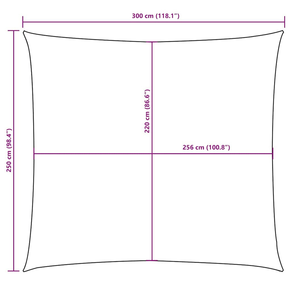 Sunshade Sail Oxford Fabric Blue Water Resistant UV Resistant 250 x 300 cm