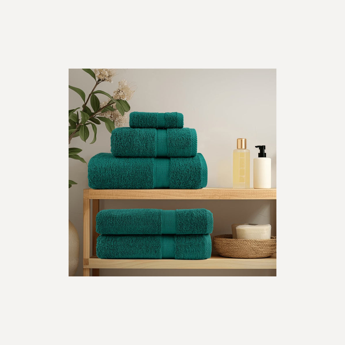 Towel Cotton Green 200 x 80 cm Bathroom Bath Linen Home Towels 10 pcs Sauna