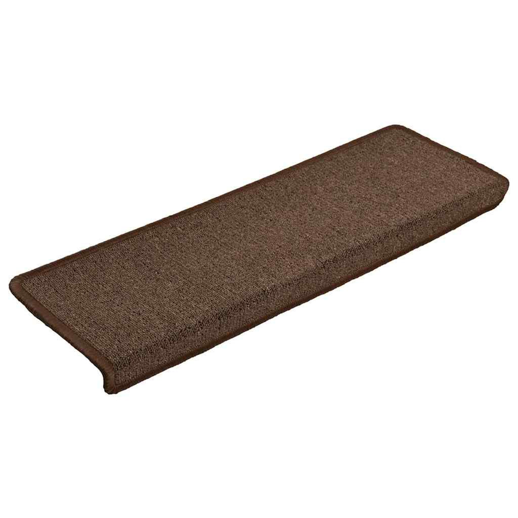Stair Mats Rectangular Edge Needle-Punched Fabric (100% Brown 65 x 21 x 4 cm