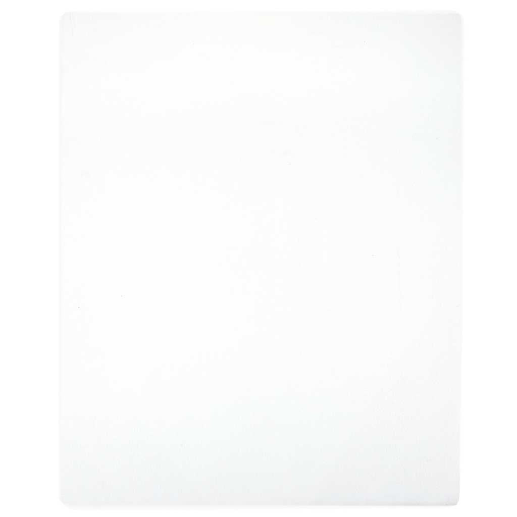 Jersey Fitted Sheets Cotton White 200 x 90 cm Bedroom Furniture Bedstead 2 pcs