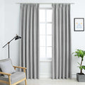 Blackout Curtain Polyester Grey 140 x 245 cm Window Dressing Home Variant 4