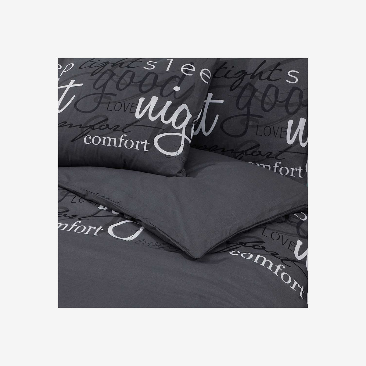 Duvet Cover Cotton Black 220 x 225 cm Bedding Bed Linen Bedroom Variant 3