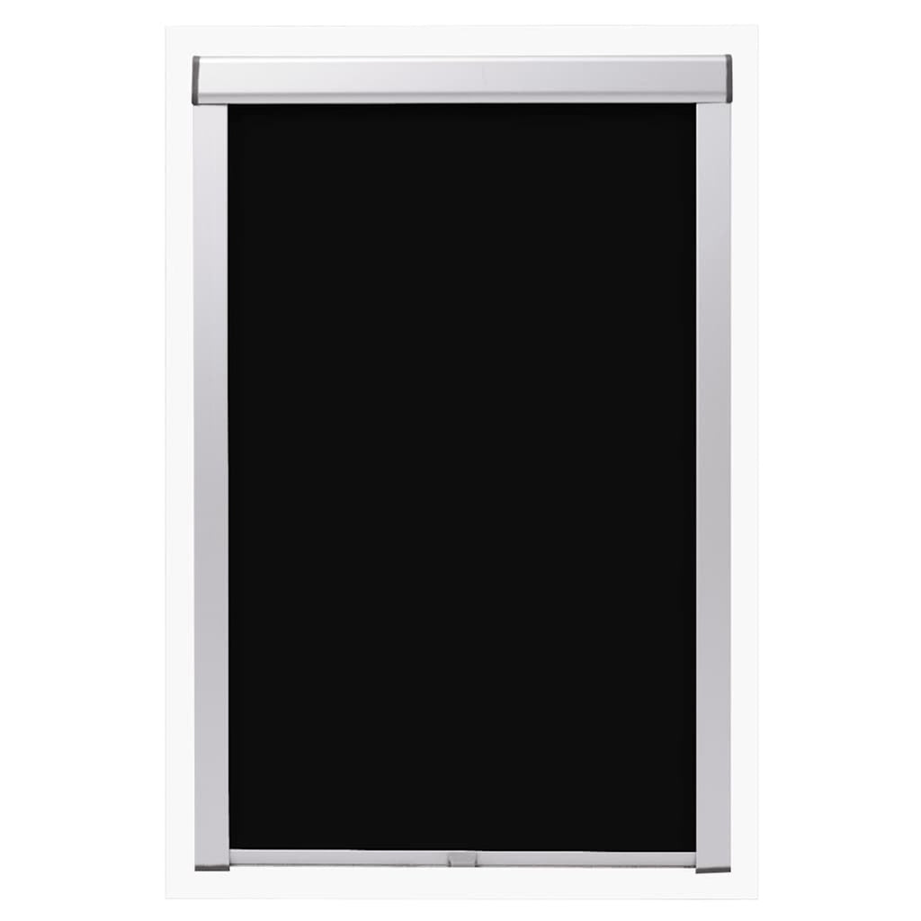 Roller Blind Blackout Fabric Black 61.3 x 74 cm Window Shade Window Covering