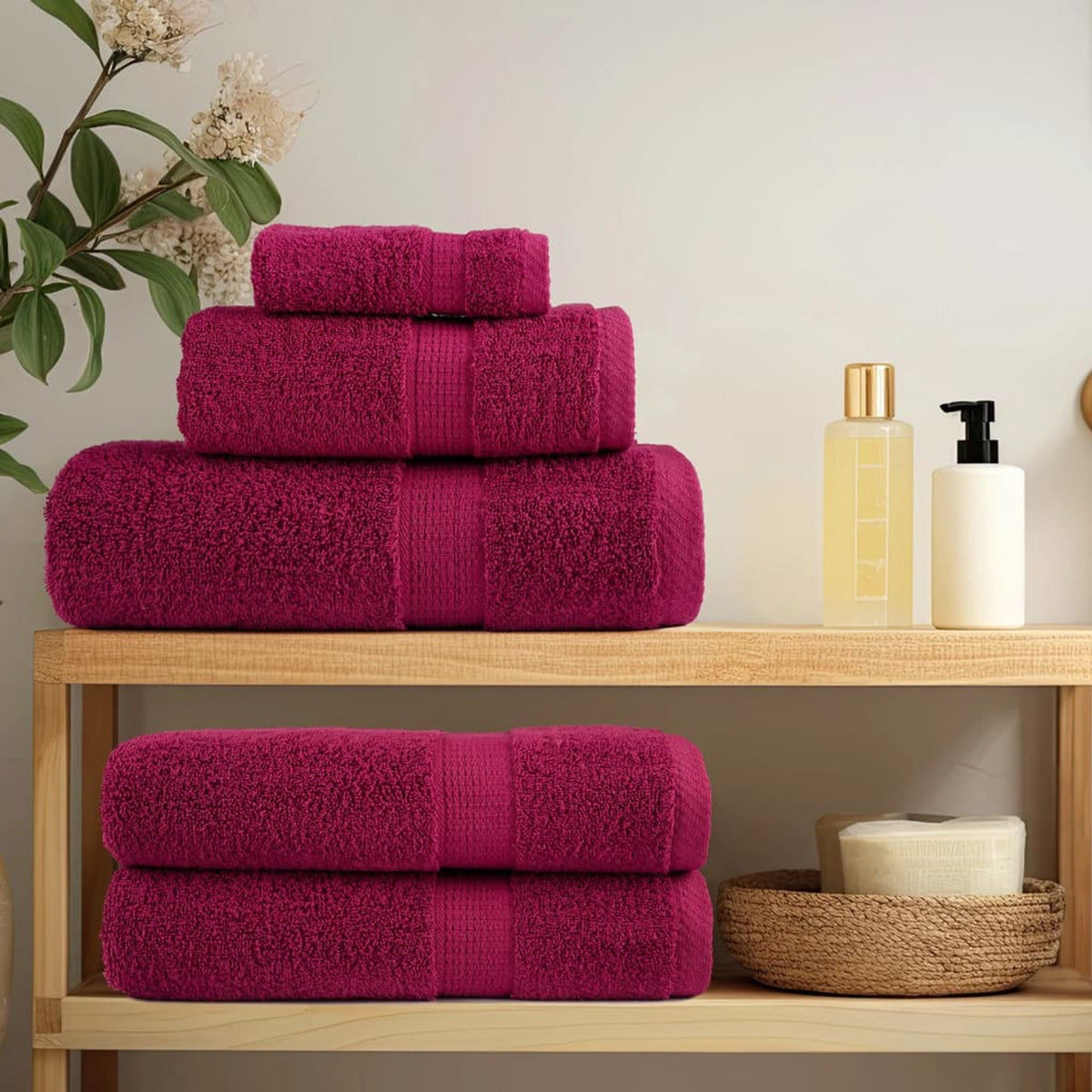 Towel Cotton Bordeaux 30 x 30 cm Bathroom Bath Linen Home Towels 4 Variant 2