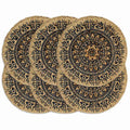 Placemats Dark Round Jute Dark Blue Floor Mat Home Non Slip Placemat 6 pcs