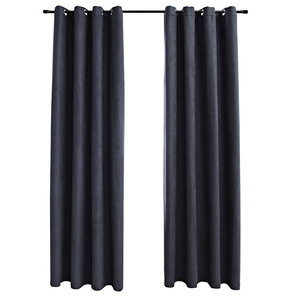 Blackout Curtain Polyester Anthracite 140 x 245 cm Window Dressing Variant 3
