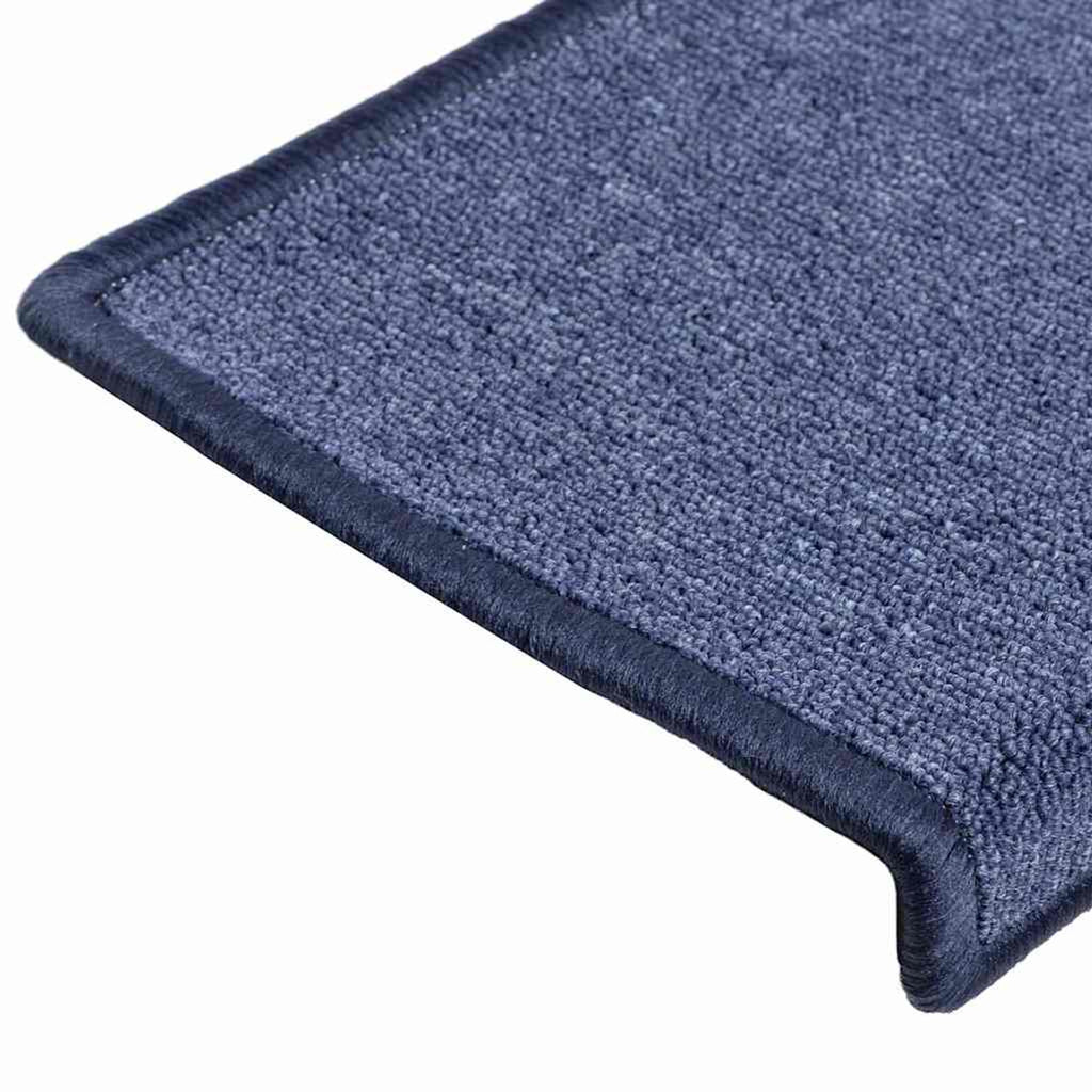 Stair Mats Rectangular Edge Needle-Punched Fabric (100% Blue 65 x 21 x 4 cm