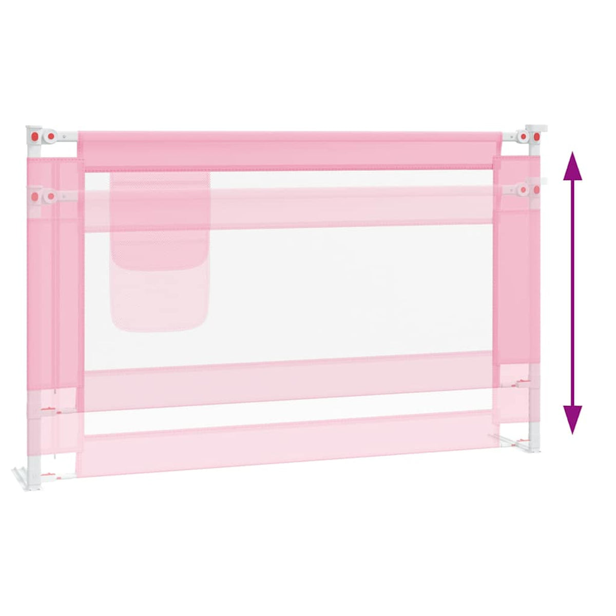 Toddler Safety Bed Rail Fabric (100% Polyester) Pink 120 x 25 x 95 cm Bedguard