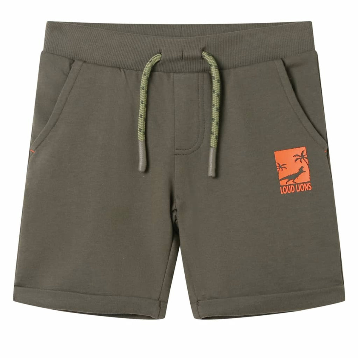 Shorts Cotton Dark Khaki 116 Kids' Bottoms Kids' Bottom Kids'Shorts Drawstring
