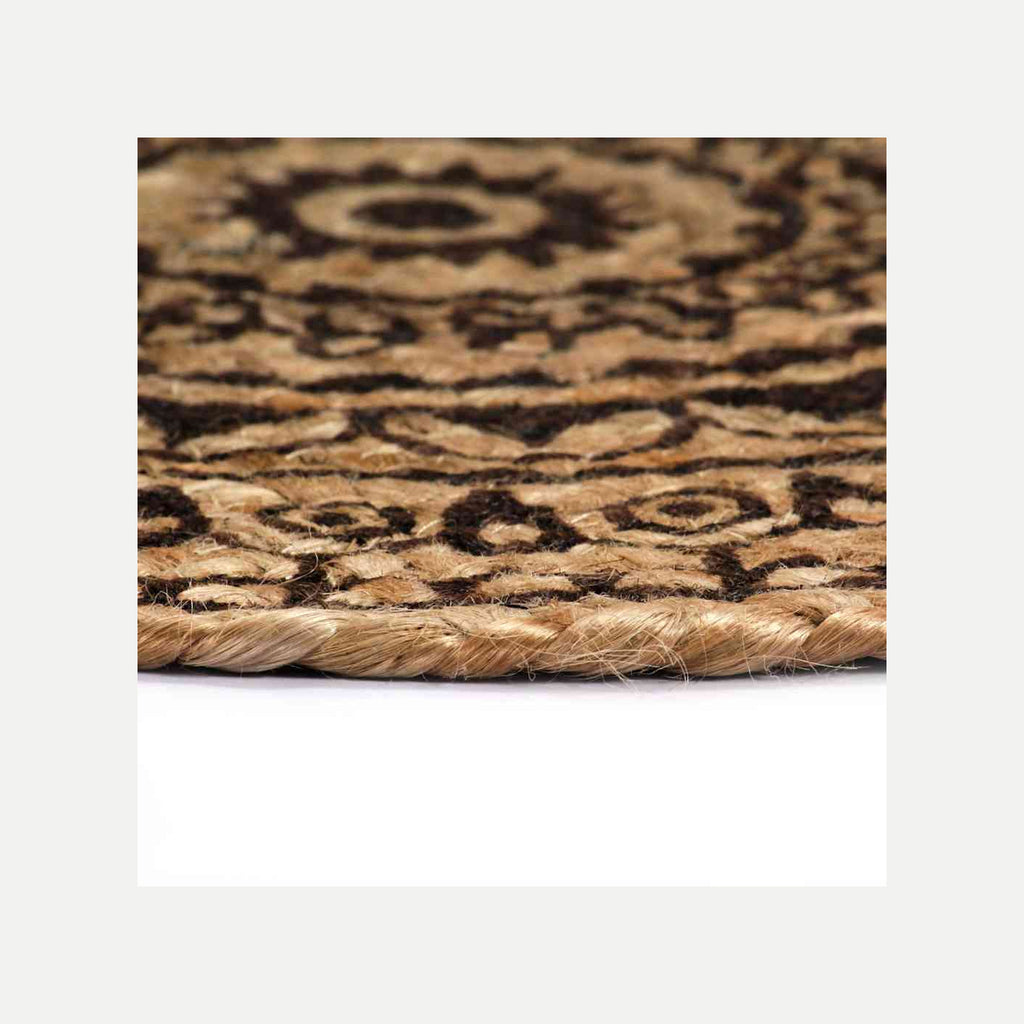 Placemats Dark Round Jute Dark Brown Floor Mat Home Non Slip Placemat 6 pcs