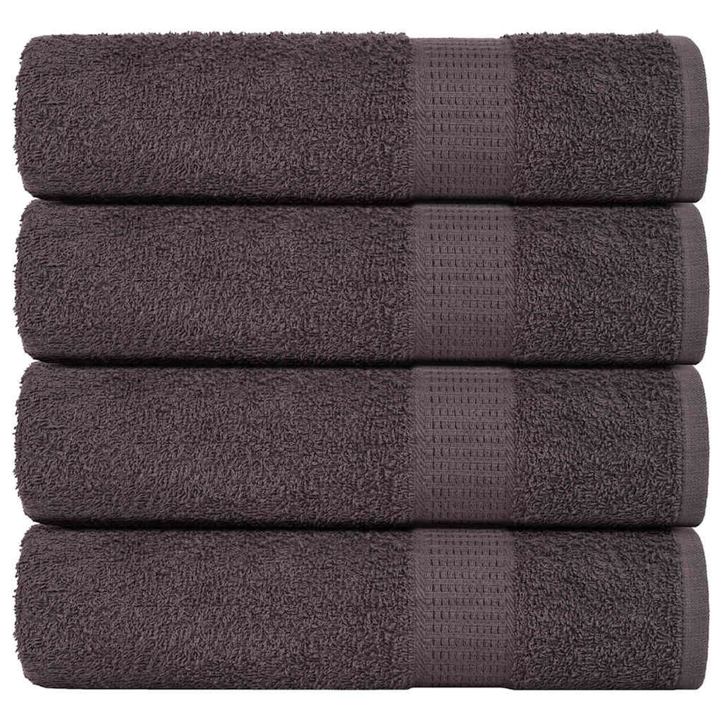 Towel Cotton Anthracite 140 x 70 cm Bathroom Bath Linen Home Towels 4 pcs
