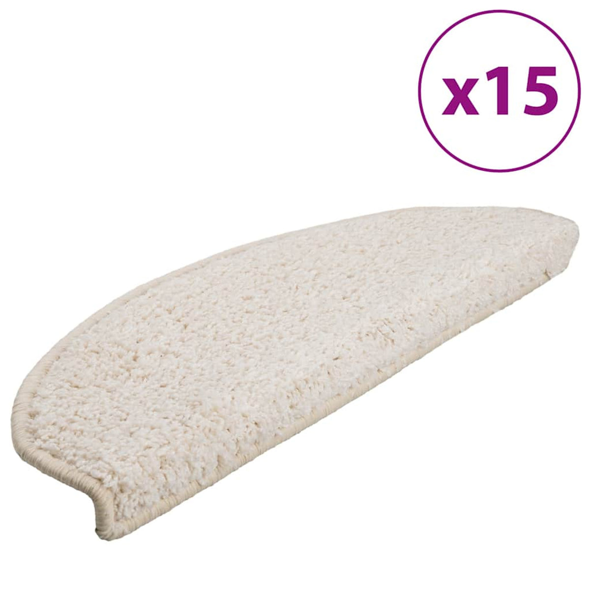 Stair Mats Half Round Large Pp Tufted White 65 x 25 x 4 cm Floor Mat Home 15