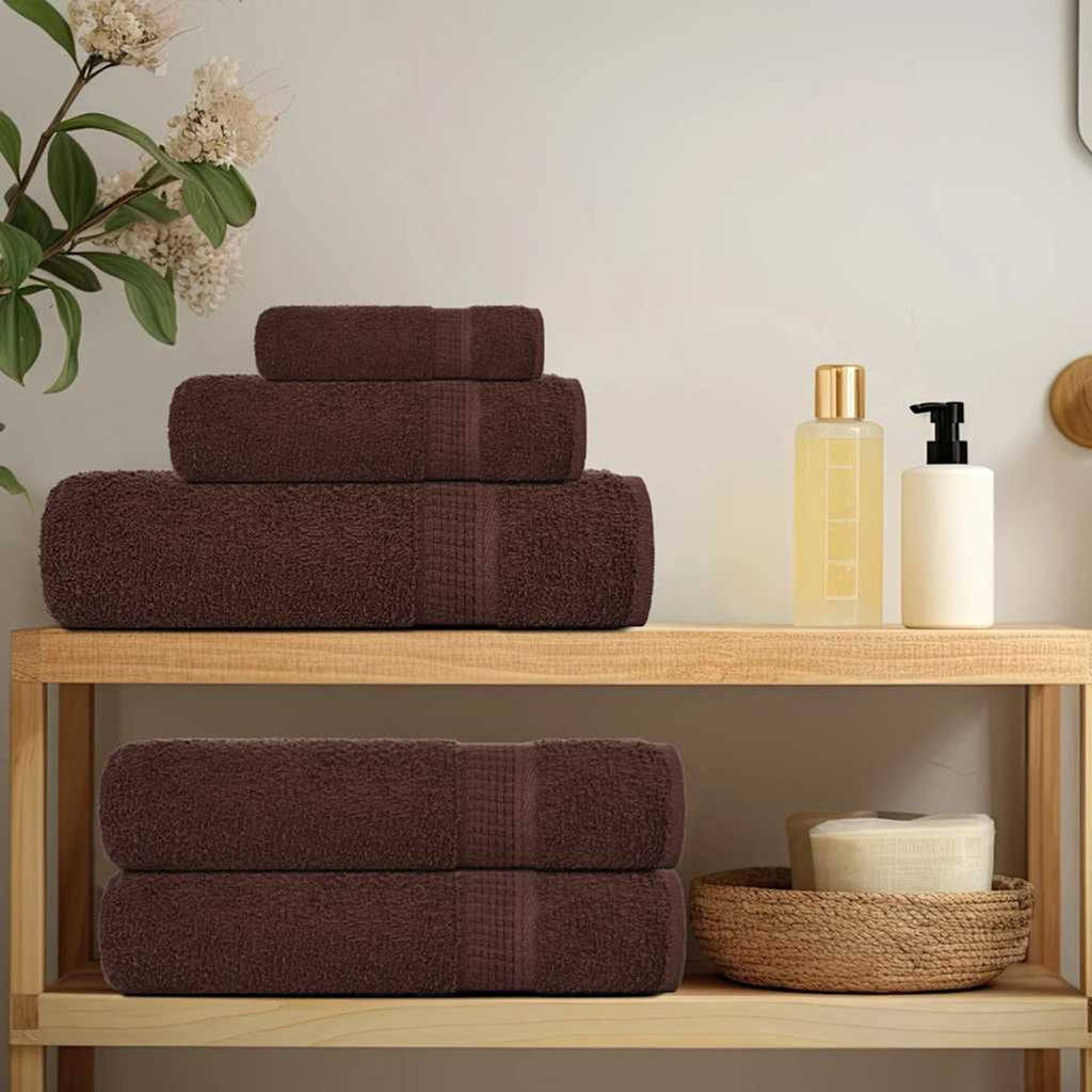 Towel Cotton Brown 50 x 100 cm Bathroom Bath Linen Home Bath Towels & Flannels
