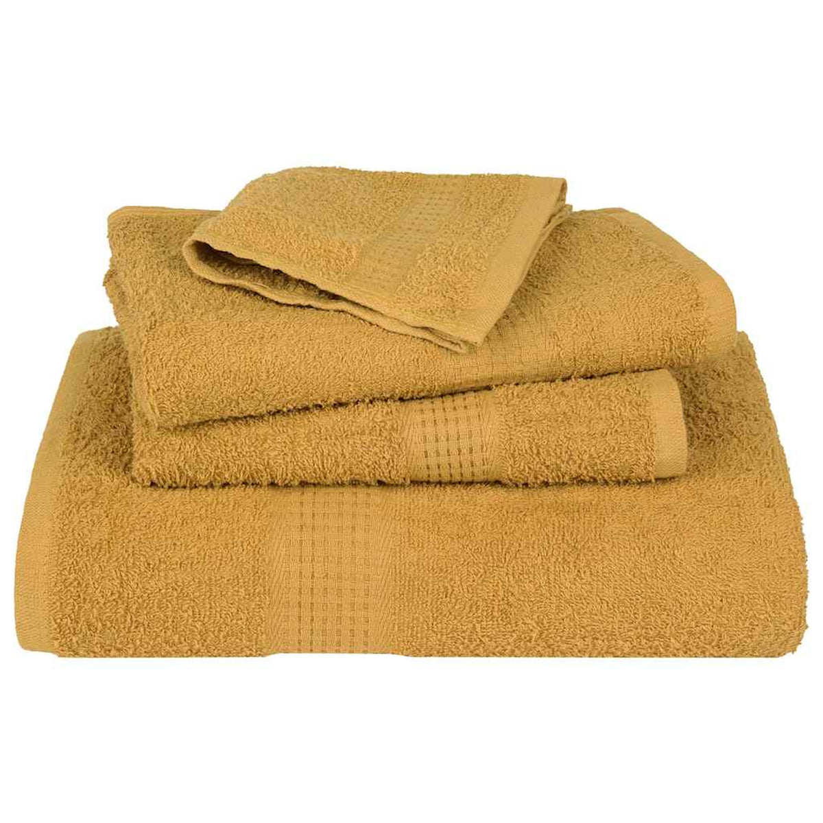Towel Cotton Gold 100 x 50 cm Bathroom Bath Linen Home Towels 4 pcs Hand