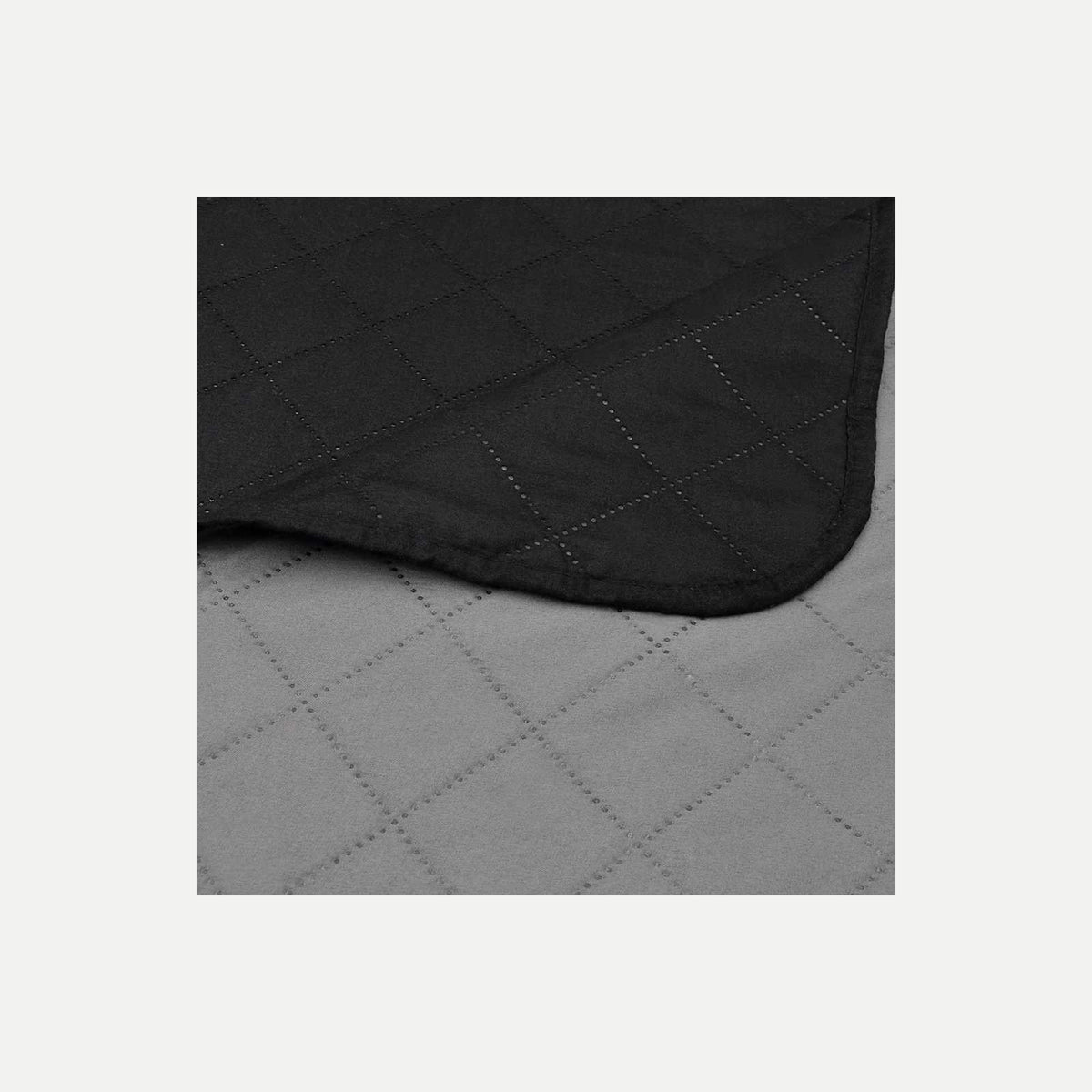 Double-Sided Quilted Bedspread Black/Grey Microfiber With Pp Cotton Variant 2