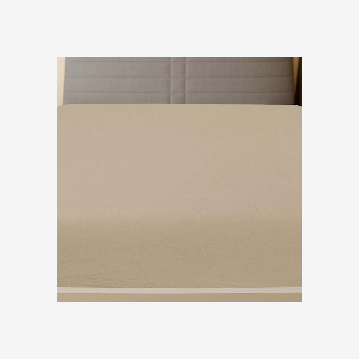 Jersey Fitted Sheet Cotton Taupe 200 x 100 cm Bedroom Furniture Bedstead