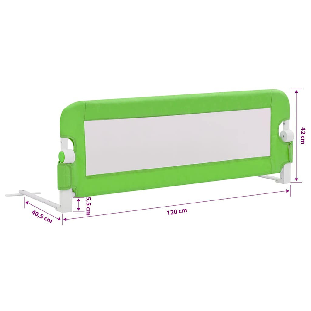 Toddler Safety Bed Rail Polyester Green 120 x 40.5 x 42 cm Child Bed Guard