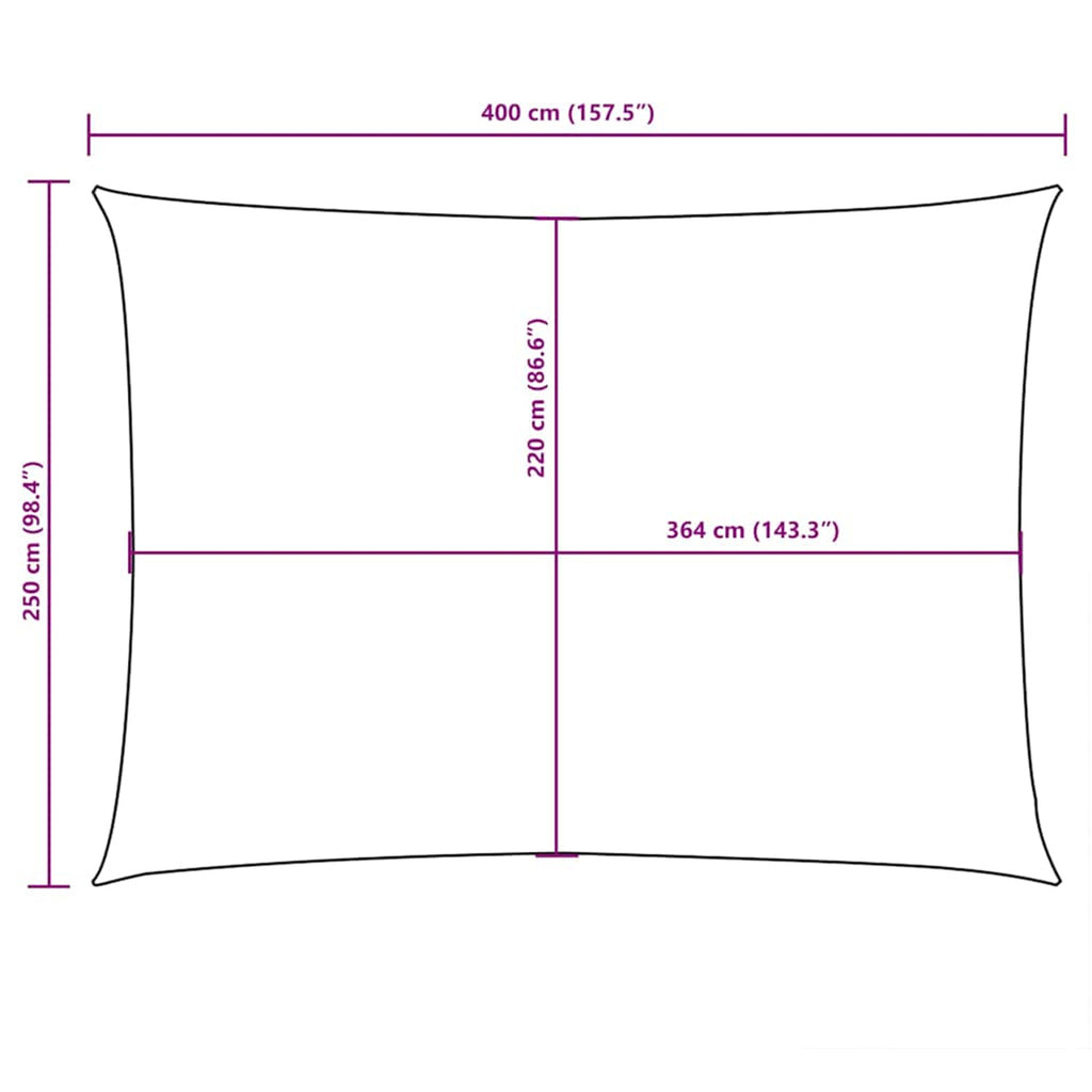 Sunshade Sail Oxford Fabric Dark Green Water Resistant UV Resistant 250 x 400