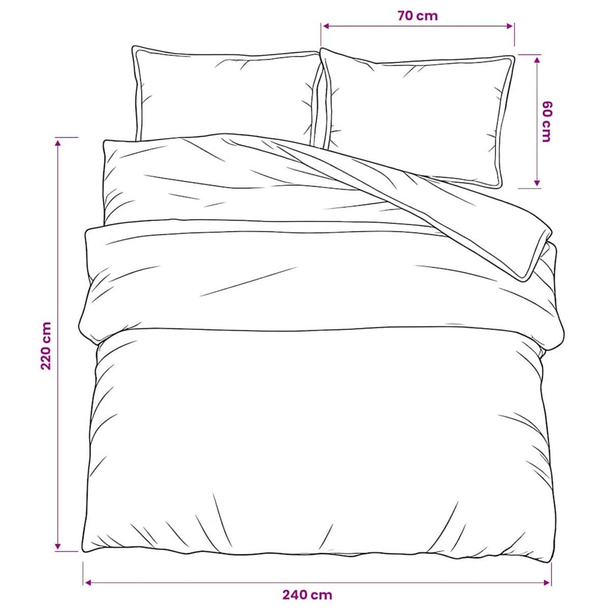 Duvet Cover Cotton Dark Grey 220 x 240 cm Bedding Bed Linen Bedroom Quilt