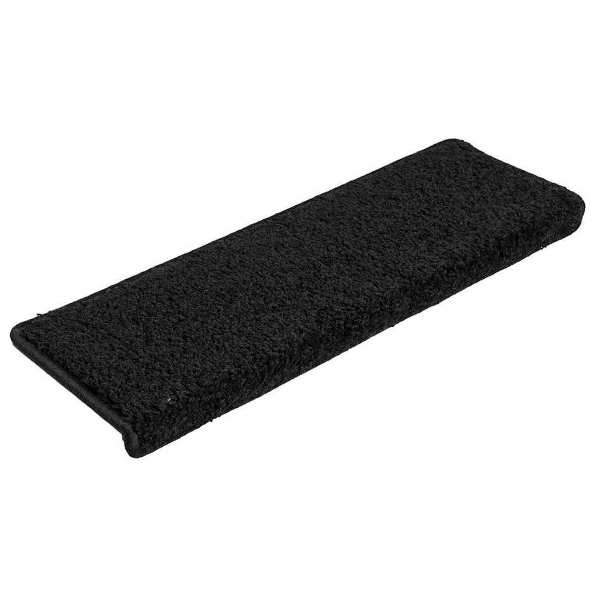 Stair Mats Rectangular Edge Needle-Punched Fabric (100% Black 65 x 21 x 4 cm