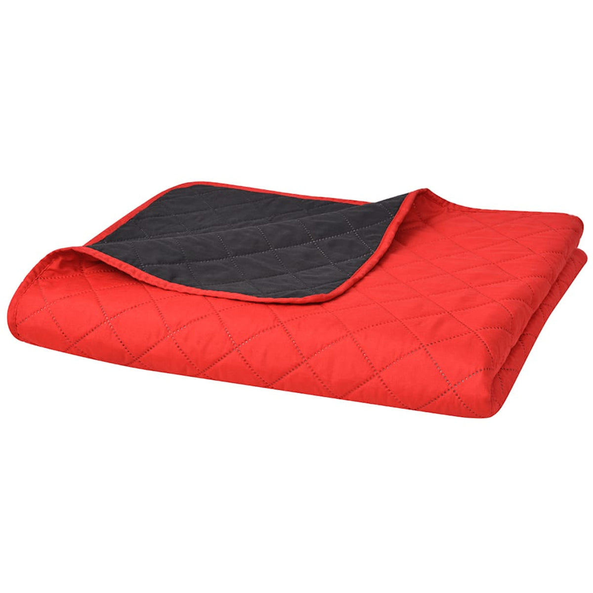 Double-Sided Quilted Bedspread Microfibre With Pp Cotton Fi Red 240 x 220 cm