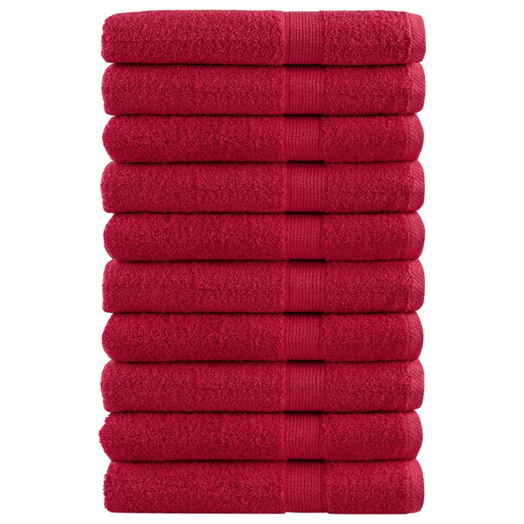 Towel Cotton Red 200 x 100 cm Bathroom Bath Linen Home Towels 10 pcs SOLUND