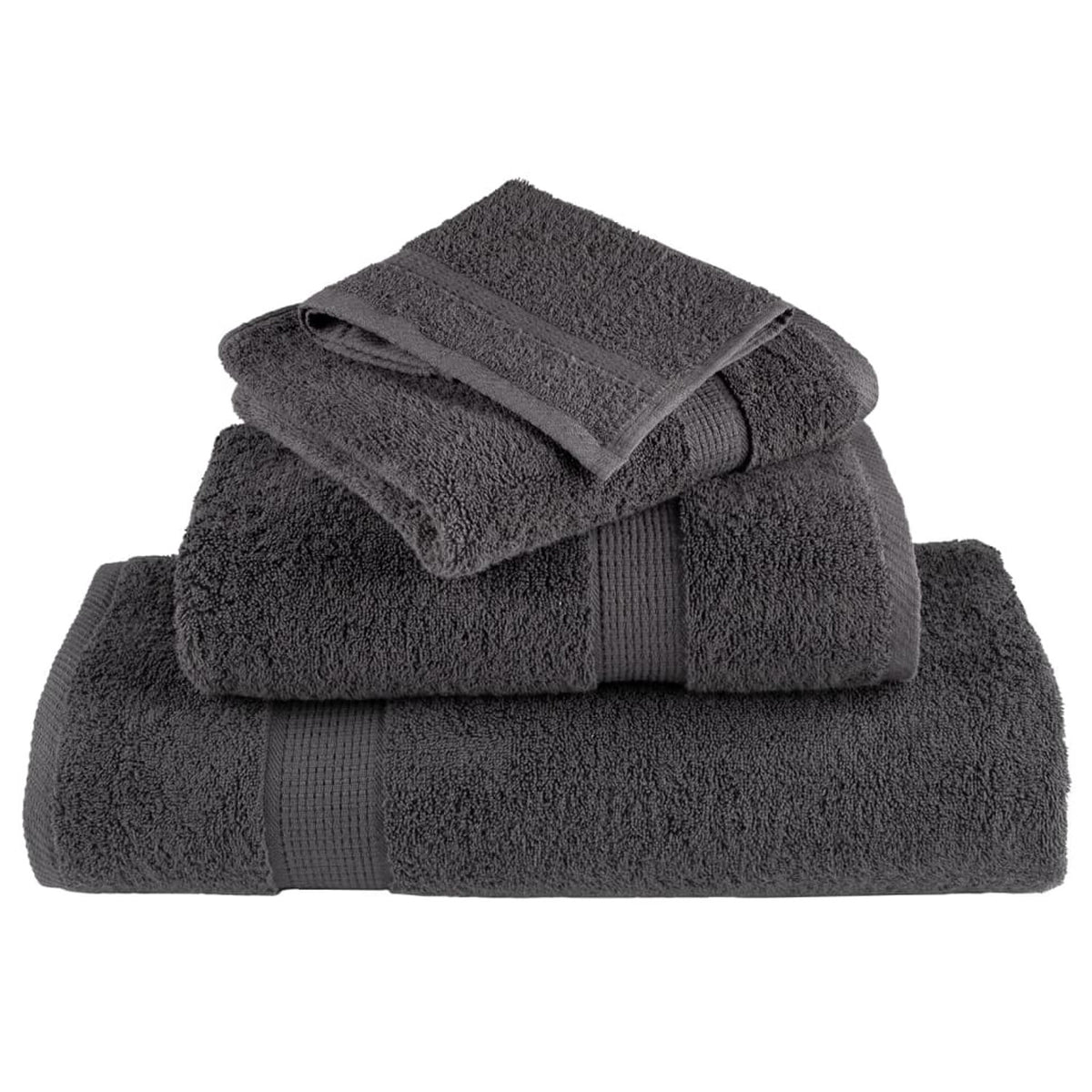 Towel Cotton Anthracite 100 x 50 cm Bathroom Bath Linen Home Towels Variant 2