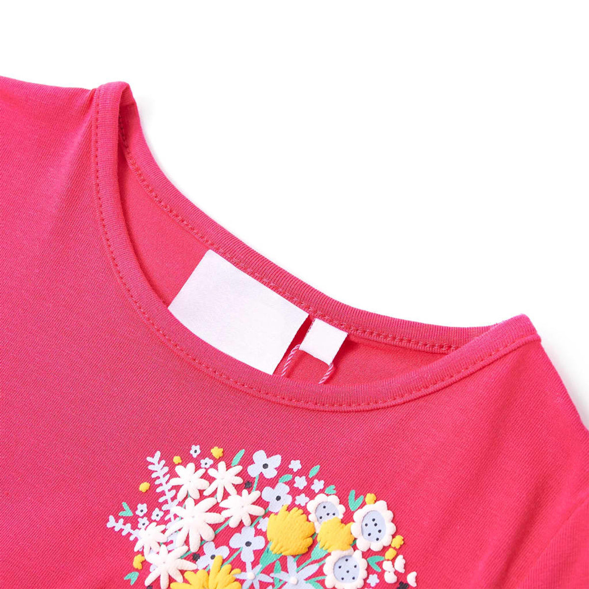 Kids T-Shirt Cotton Bright Pink 116 Children's Top Kids Clothing Kids Wear 116