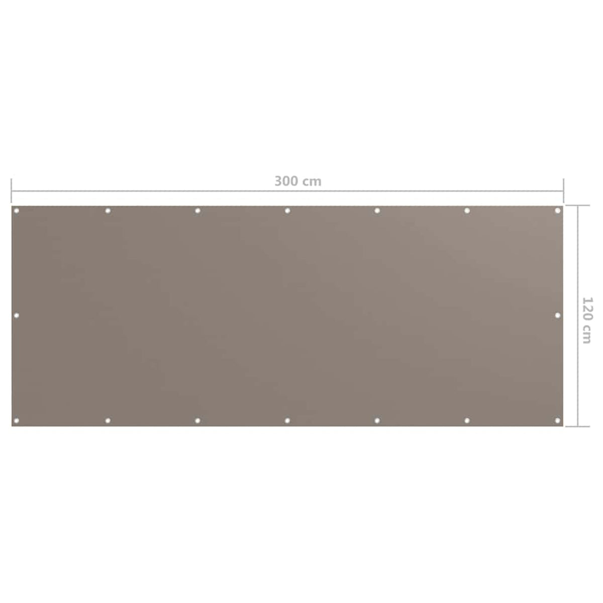 Balcony Screen Oxford Fabric Taupe Waterproof UV Resistant 120 x 300 cm