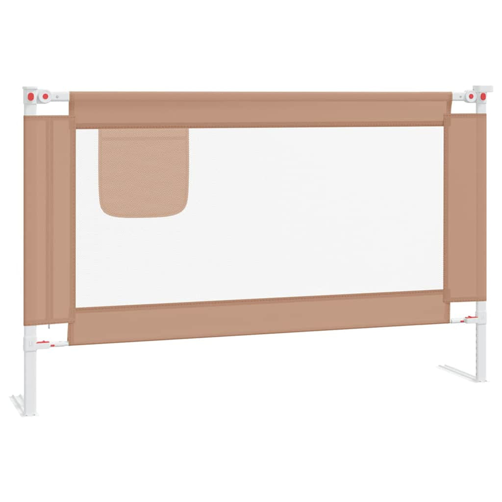 Toddler Safety Bed Rail Fabric (100% Polyester) Taupe 120 x 25 x 95 cm