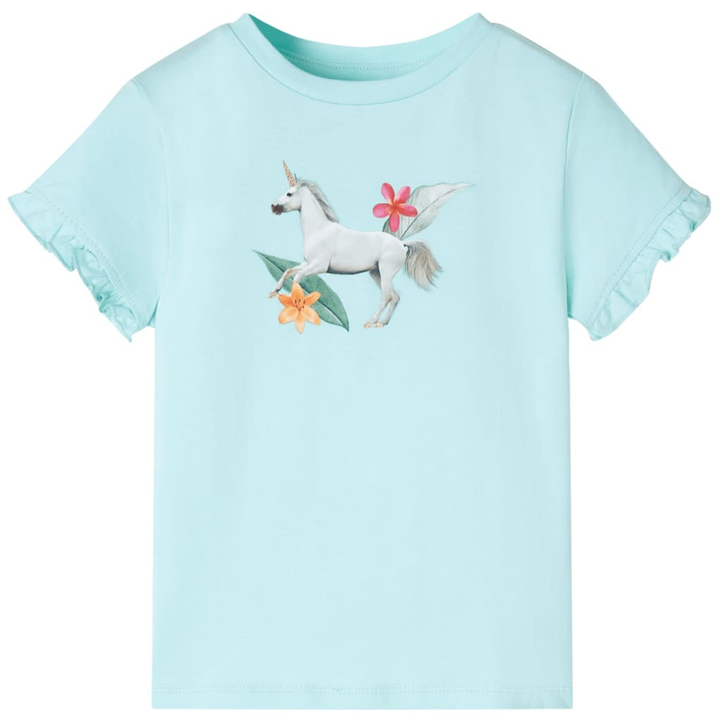 Kids T-Shirt Cotton Light Aqua 116 Children's Top Kids Clothing Kids Wear