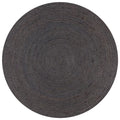 Rug Braided Jute Dark Grey 90 x 126 cm Floor Mat Home Decor Floor Covering
