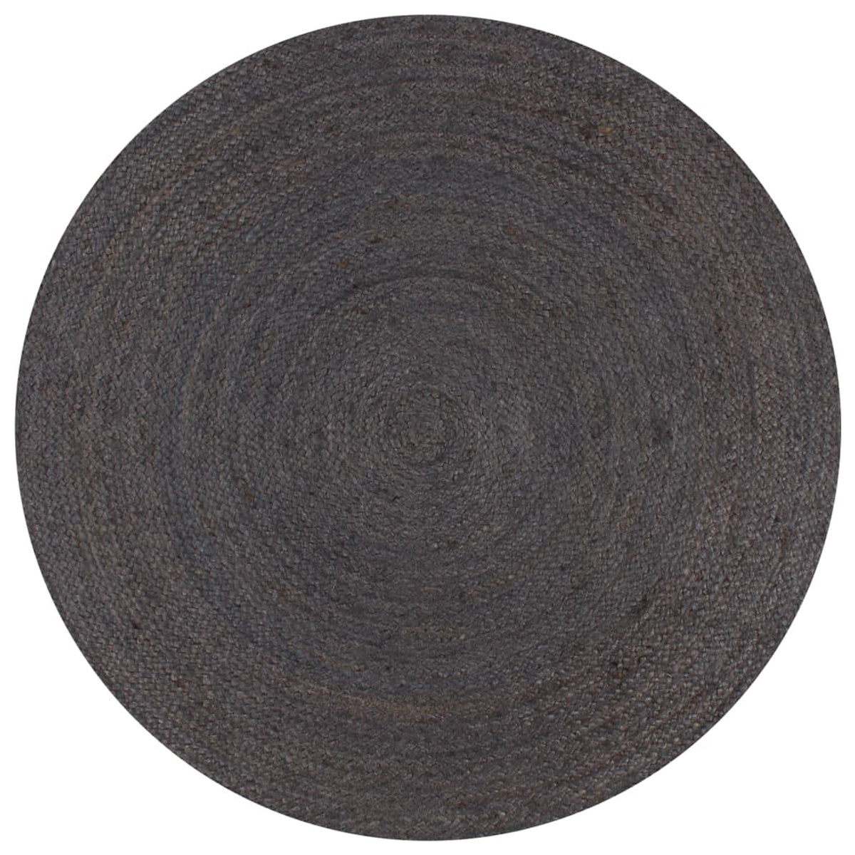 Rug Braided Jute Dark Grey 90 x 126 cm Floor Mat Home Decor Floor Covering