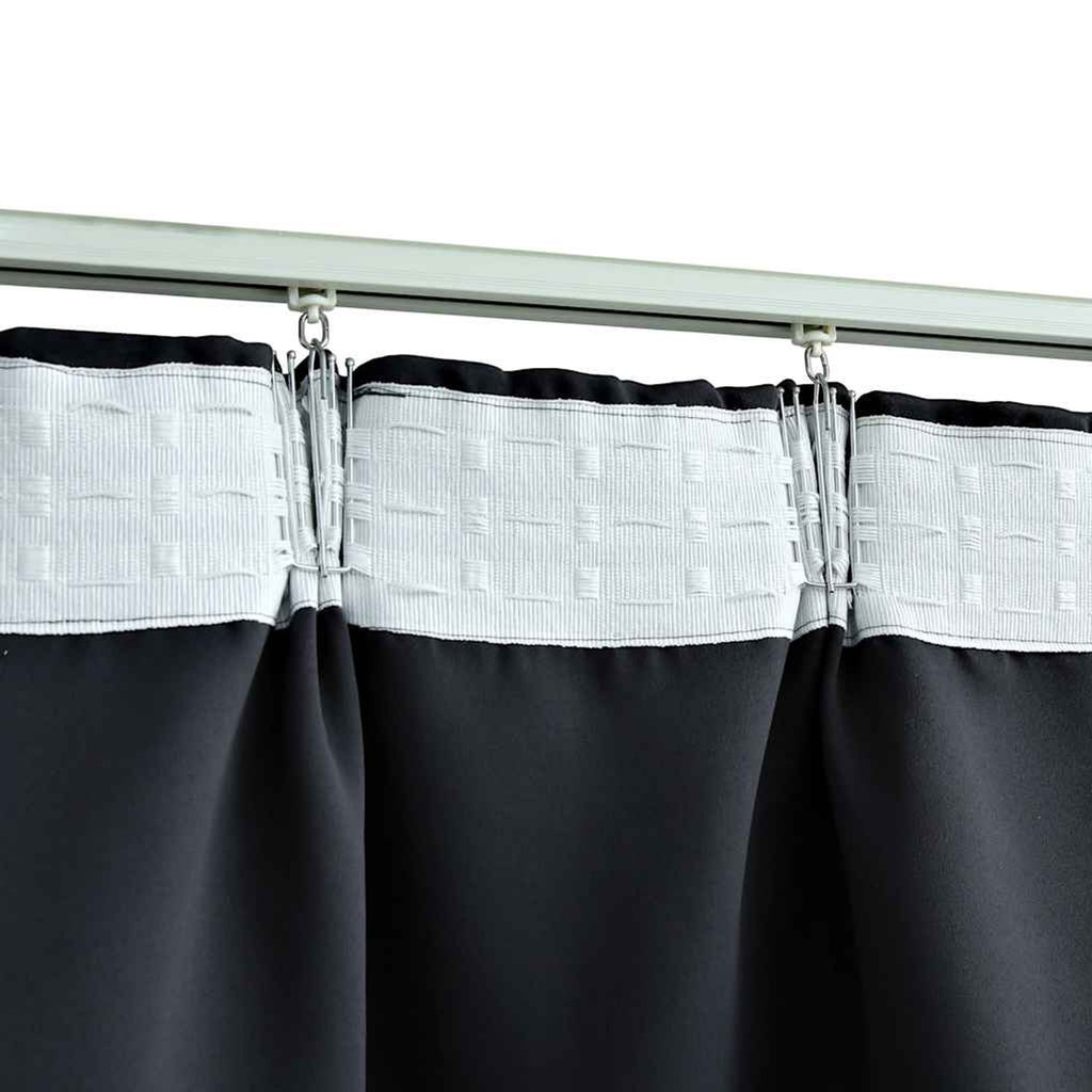 Blackout Curtain Polyester Black 140 x 245 cm Window Dressing Home Variant 2